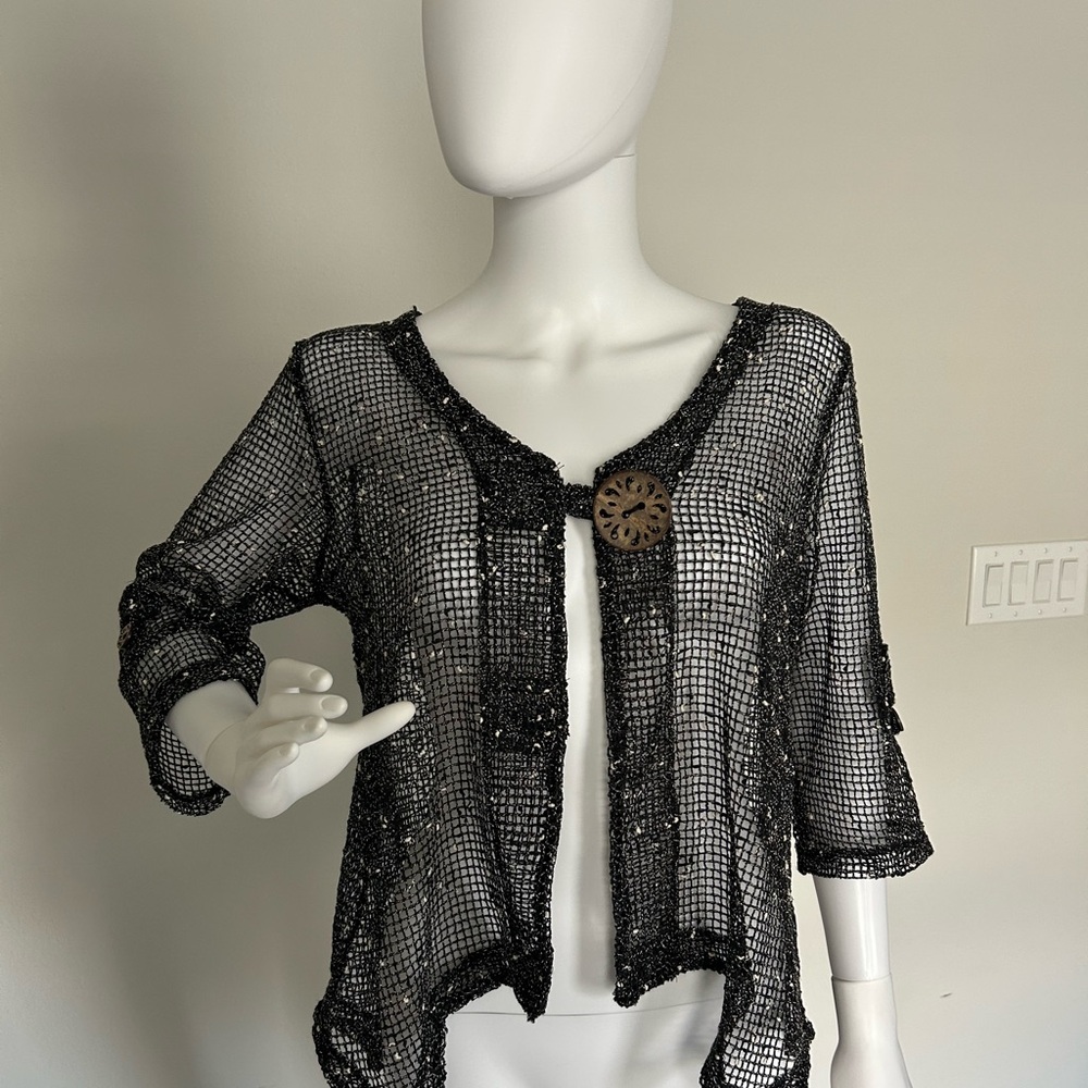Nina Leonard Black Sheer Camisole